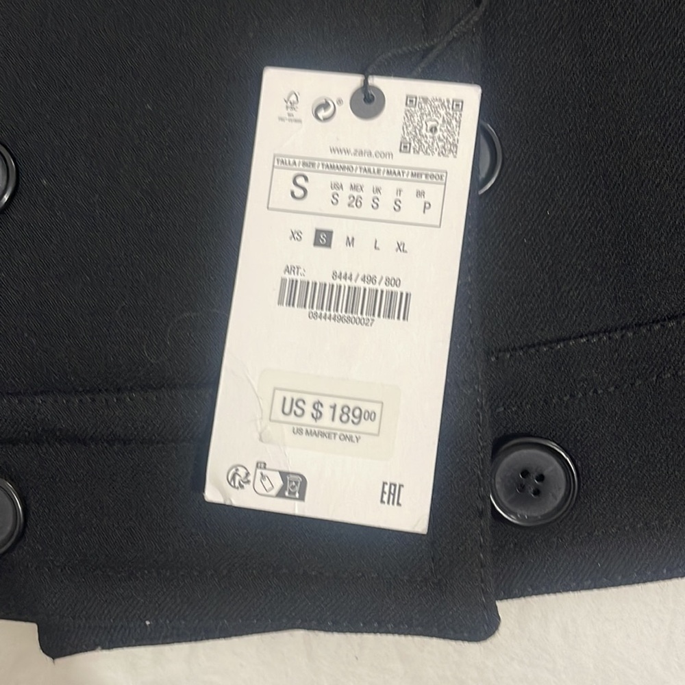 Zara Black Tailored Blazer with Notched Lapels - Picture 6 of 7